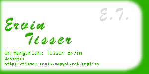 ervin tisser business card